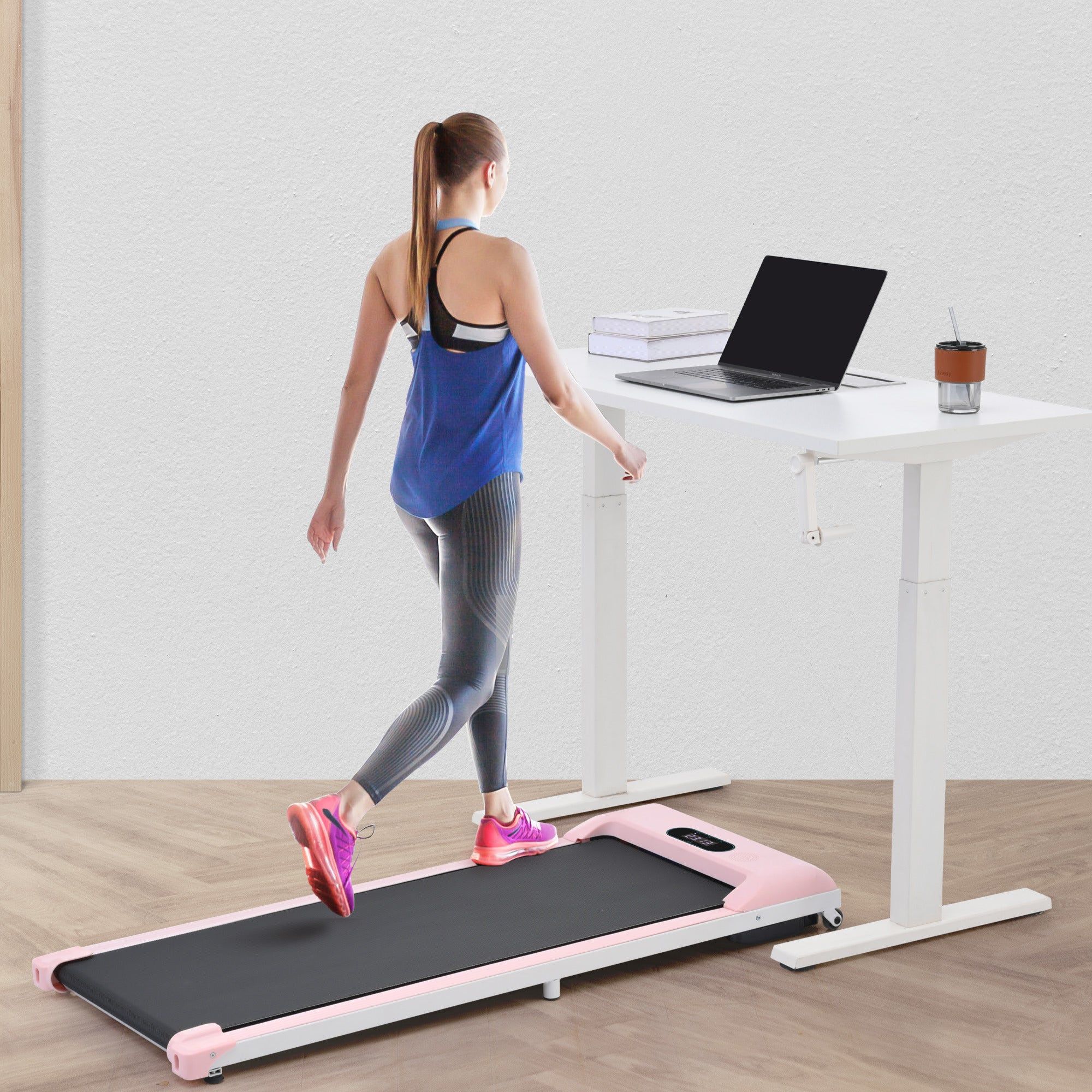 2 in 1 Under Desk Electric Treadmill 2.5HP, Bluetooth APP, Speaker, Remote Control, Display