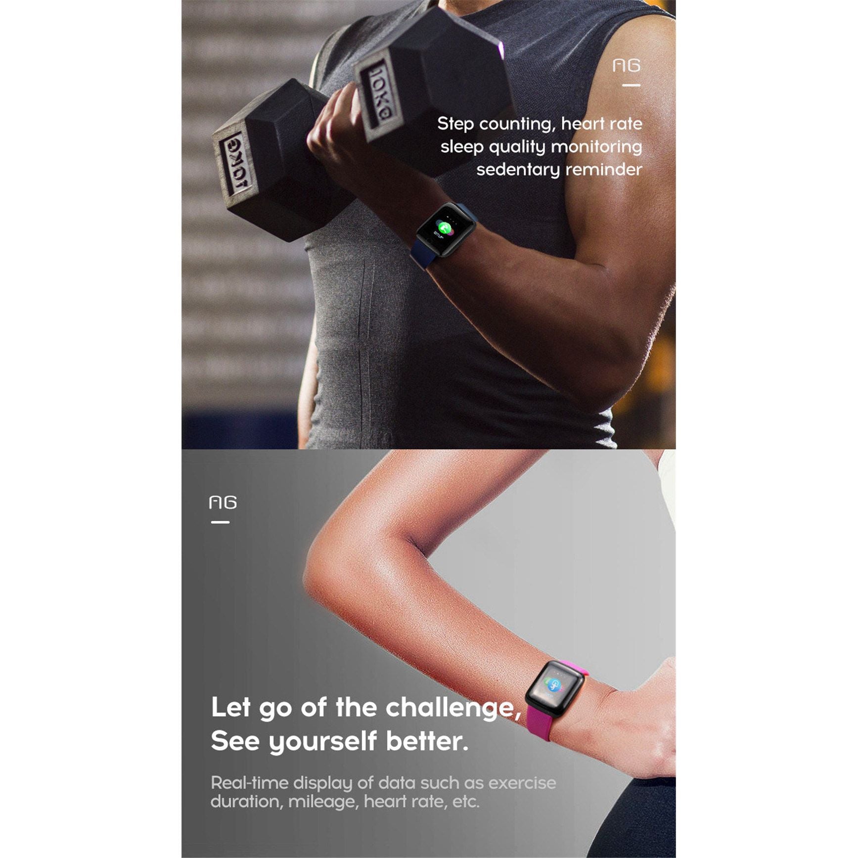 Smart Watch Heart Rate Sleep Monitoring Blood Pressure Fitness Tracker For Android IOS