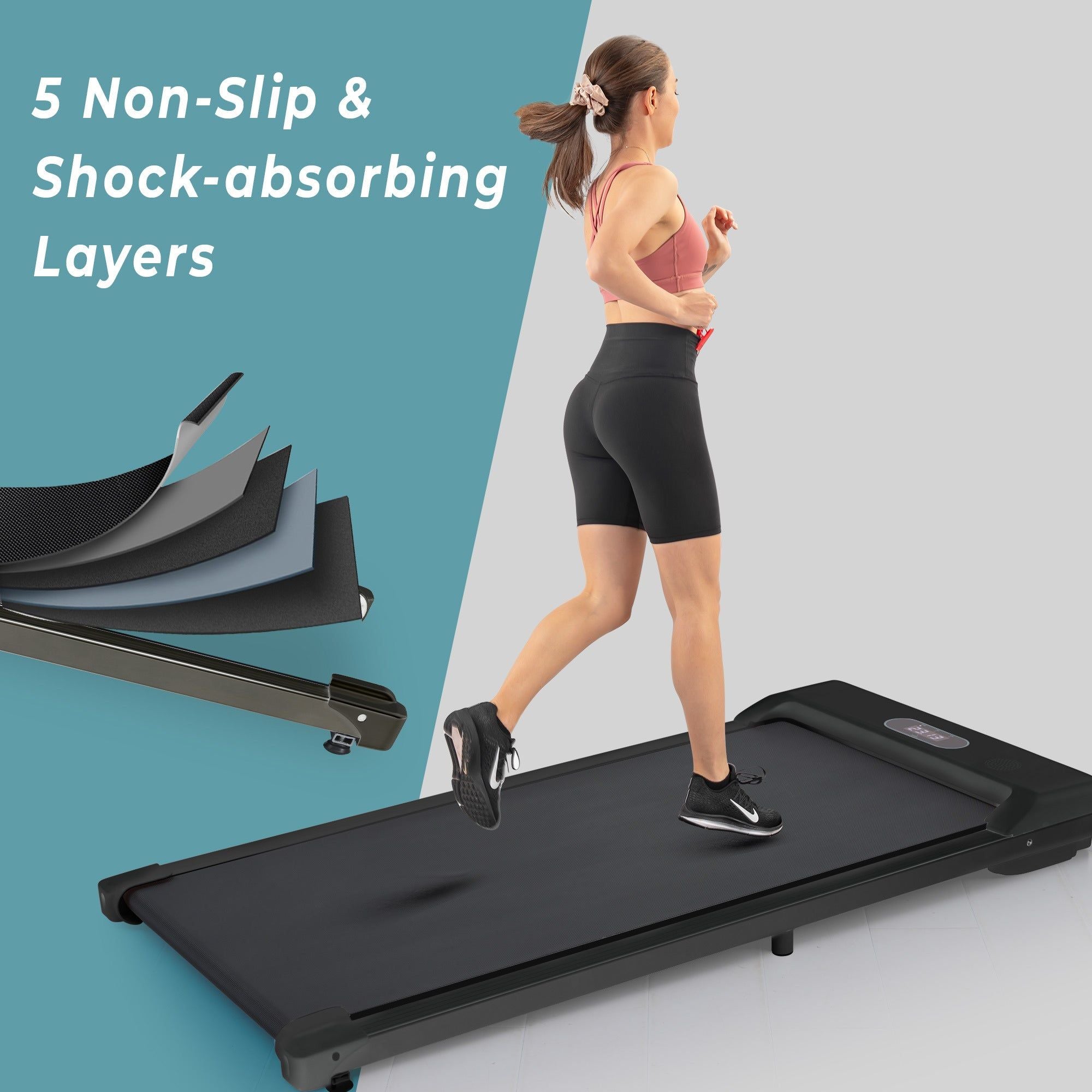2 in 1 Under Desk Electric Treadmill 2.5HP; Bluetooth APP and speaker;  Remote Control;  Display
