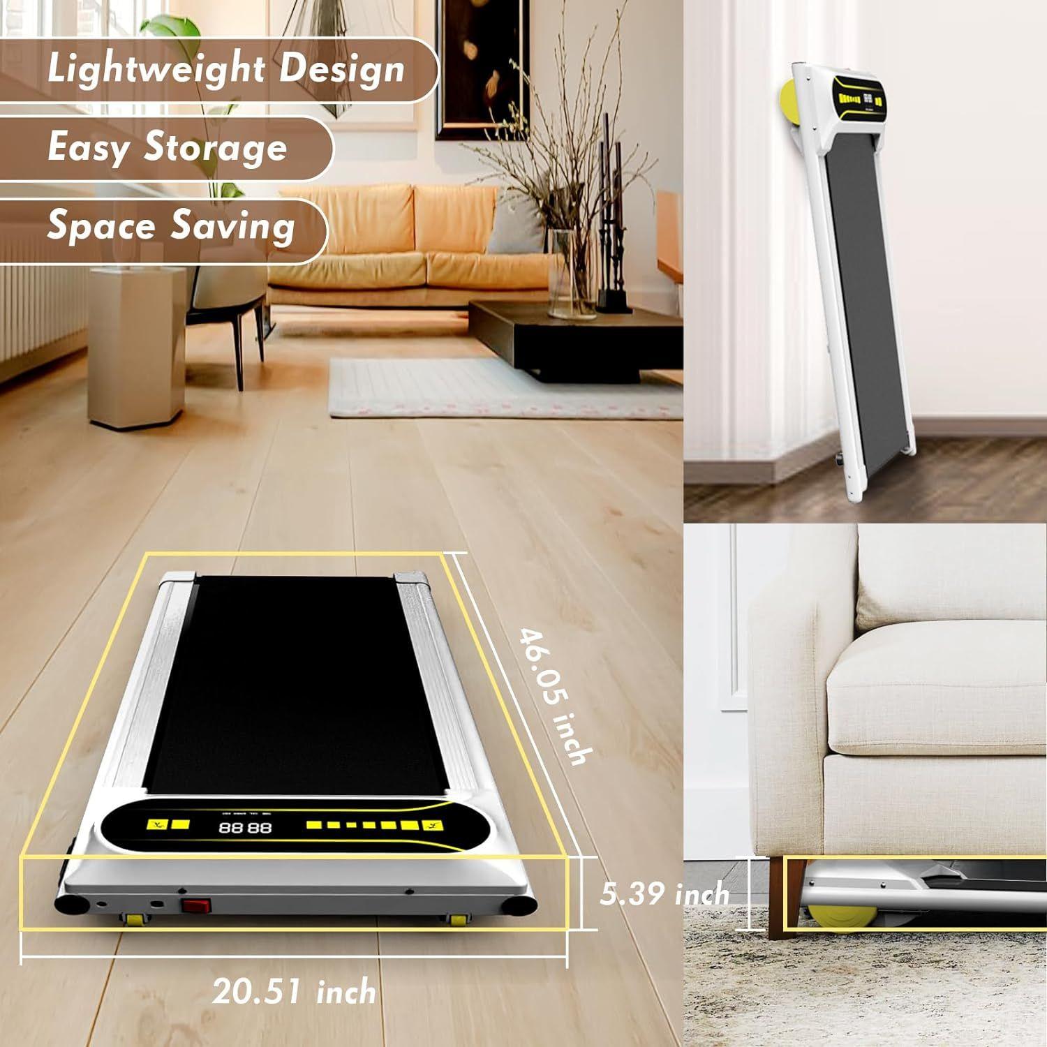 265 lbs Capacity Walking Jogging Running Small Space Under Desk Treadmill