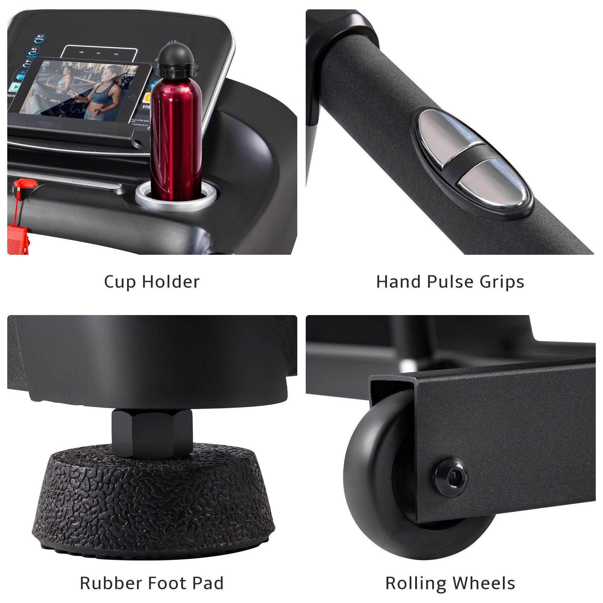 Electric Motorized Treadmill with Audio Speakers; Max. 10 MPH