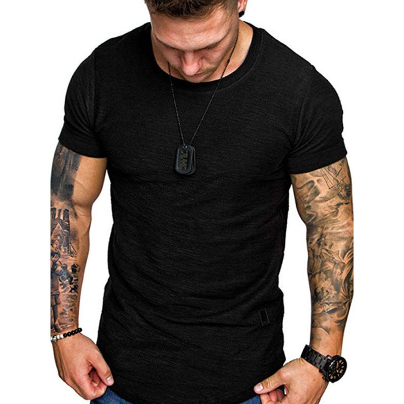 Short-Sleeved Cotton Round Neck T-shirt