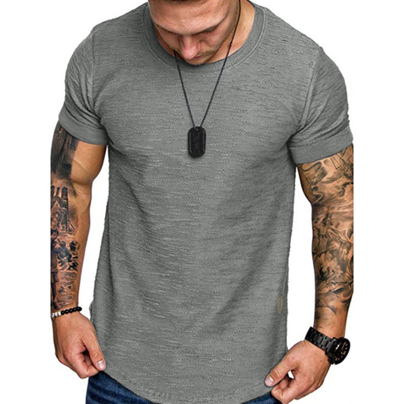 Short-Sleeved Cotton Round Neck T-shirt