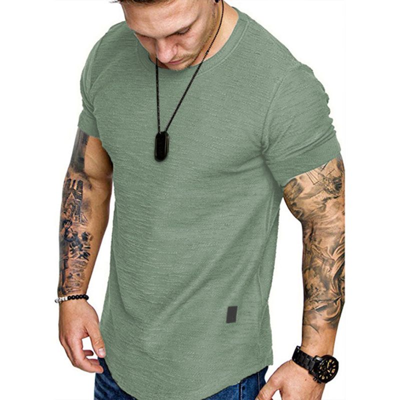 Short-Sleeved Cotton Round Neck T-shirt