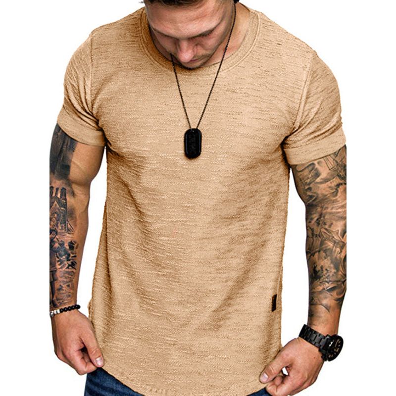 Short-Sleeved Cotton Round Neck T-shirt