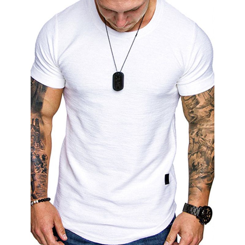Short-Sleeved Cotton Round Neck T-shirt